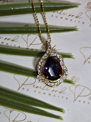 Apple Amethyst Drop Pendant